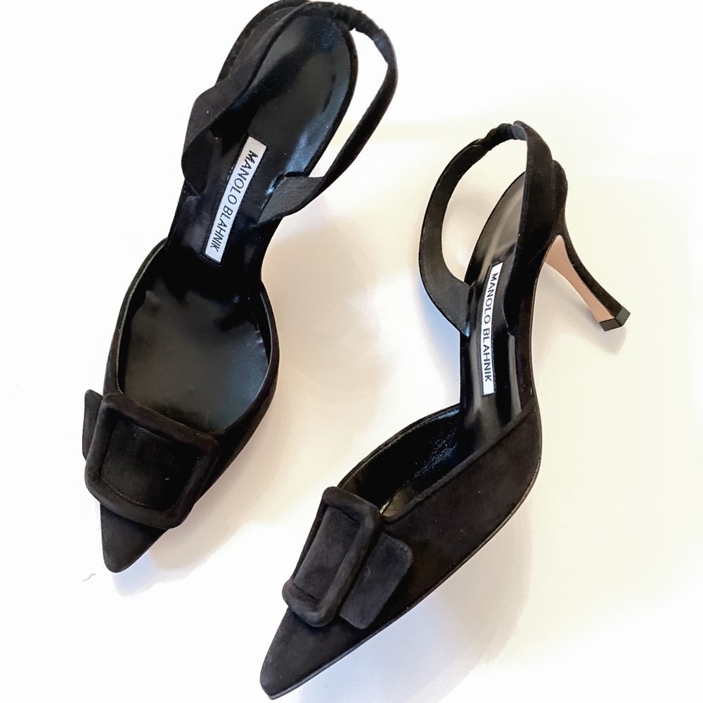 NIB Manolo Blahnik Maysale Maysli Sandals Suede